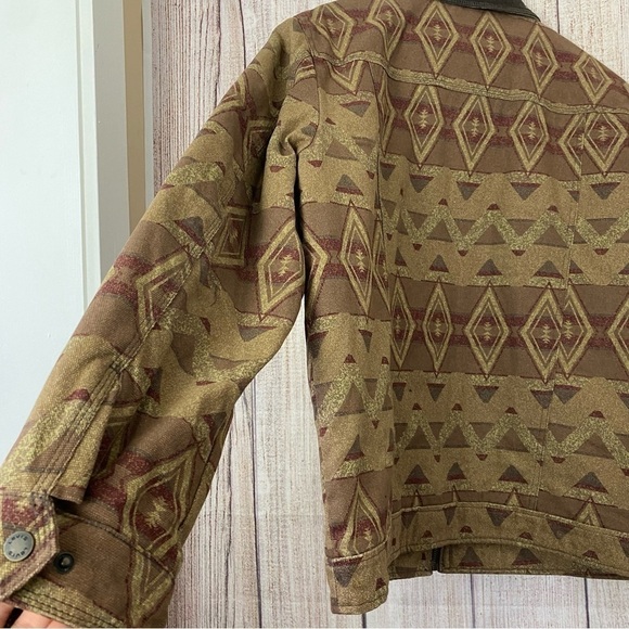 Levi’s Mens Workwear Cotton Canvas Geo print Trucker Depot Jacket size Large - Picture 12 of 16
